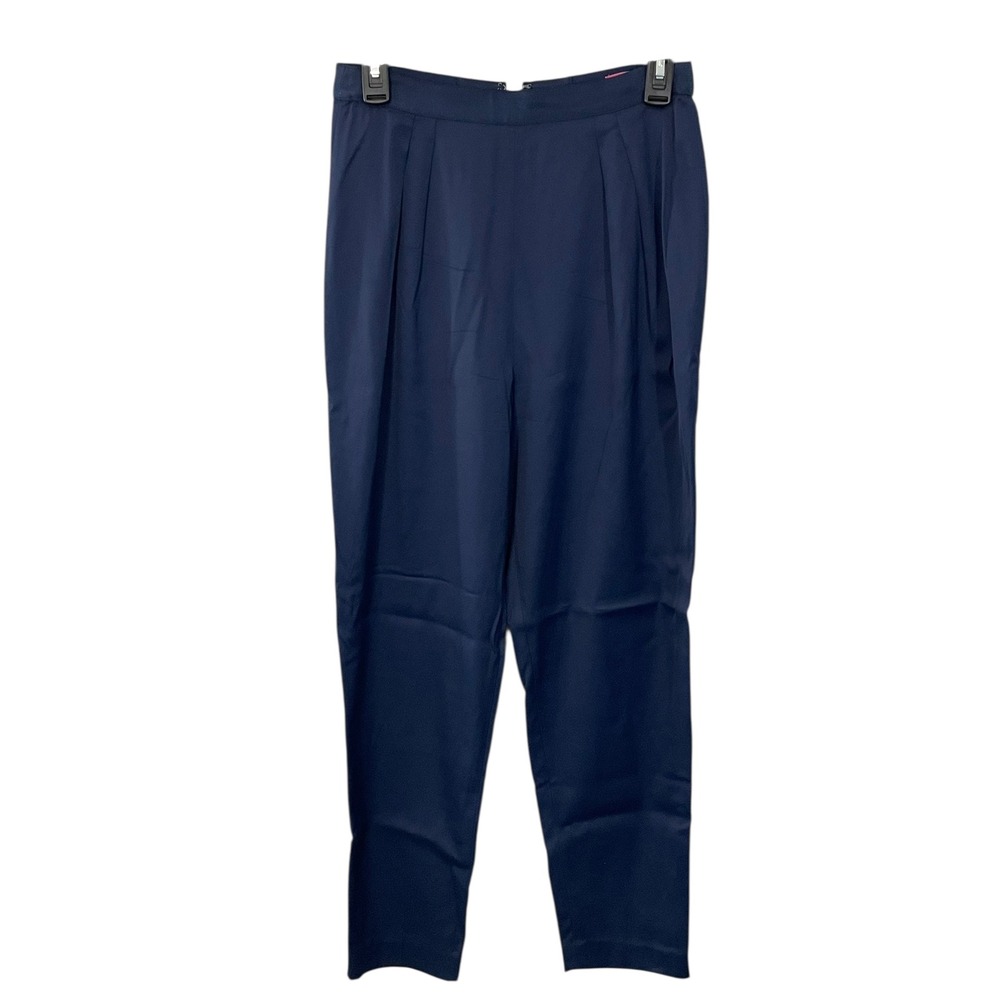 Alice + Olivia Navy Blue High Waisted Zipper Front Dress Pants Women Size 4